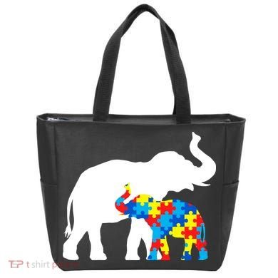 Elephant Puzzle Autism Parents Tote Bag