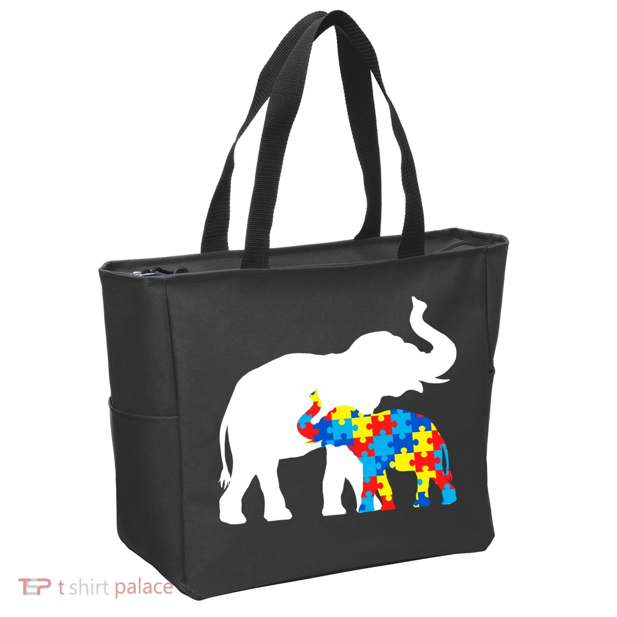 Elephant Puzzle Autism Parents Tote Bag