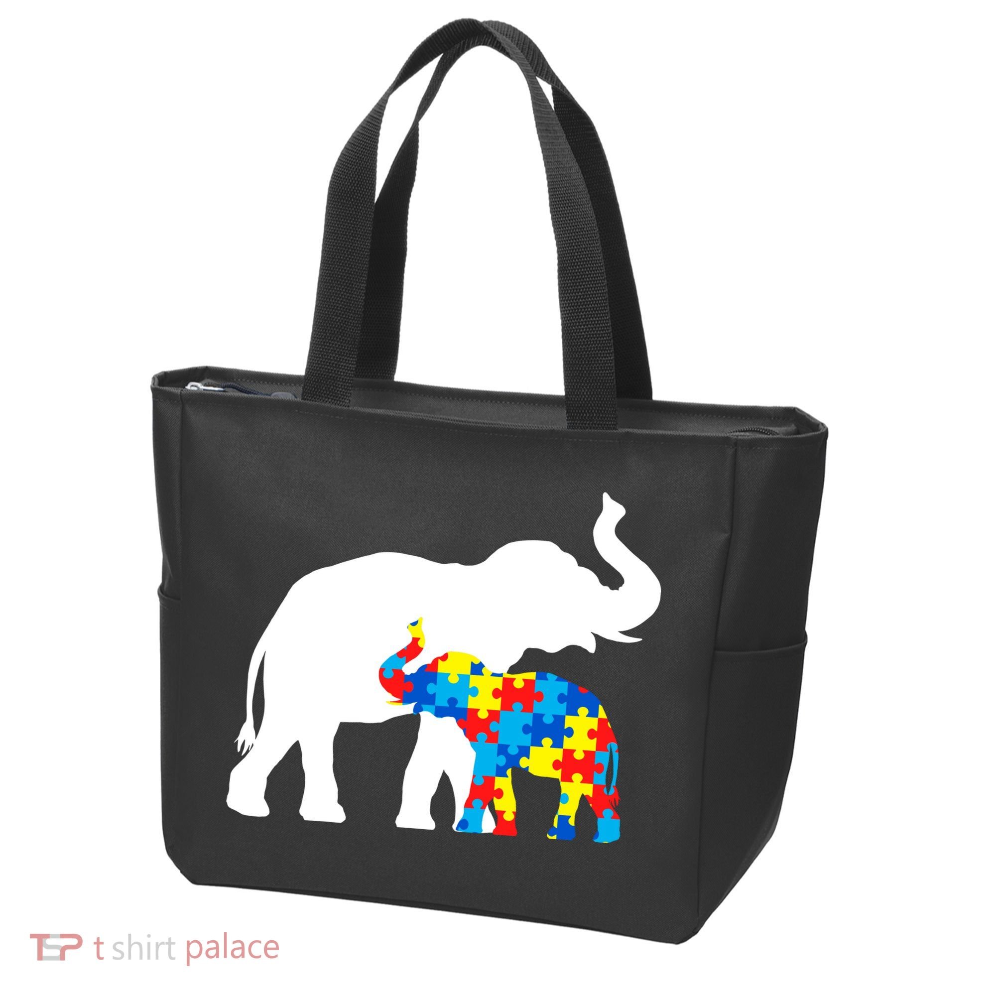 Elephant Puzzle Autism Parents Tote Bag