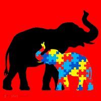 Elephant Puzzle Autism Parents Santa Hat thumb 1