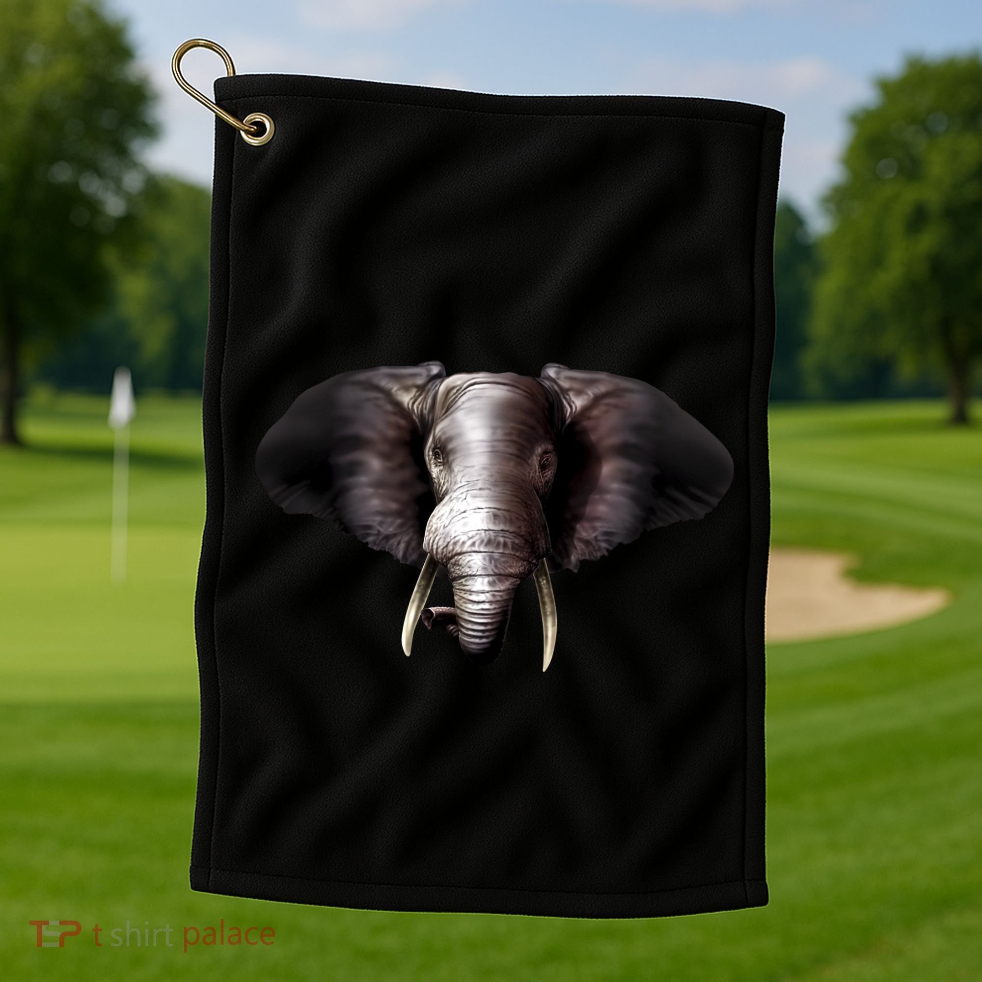 Elephant Tusks Wildlife Golf Towel
