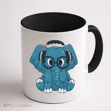 Elephant With Glasses Coffee Mug back