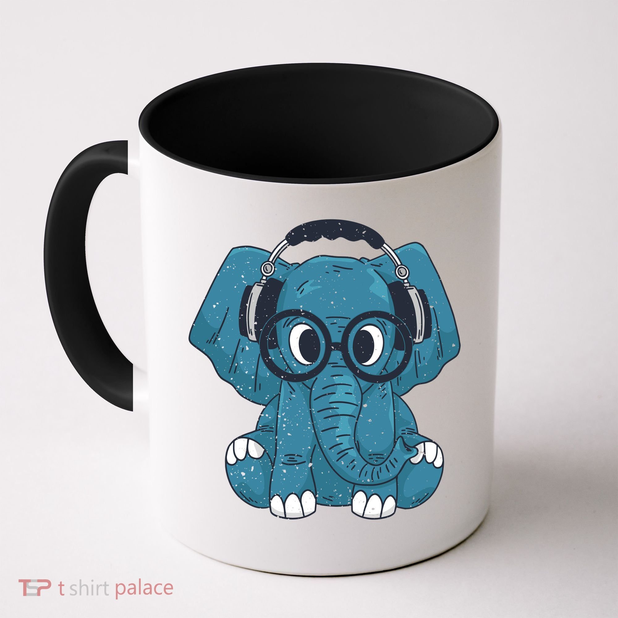 Elephant With Glasses  Coffee Mug