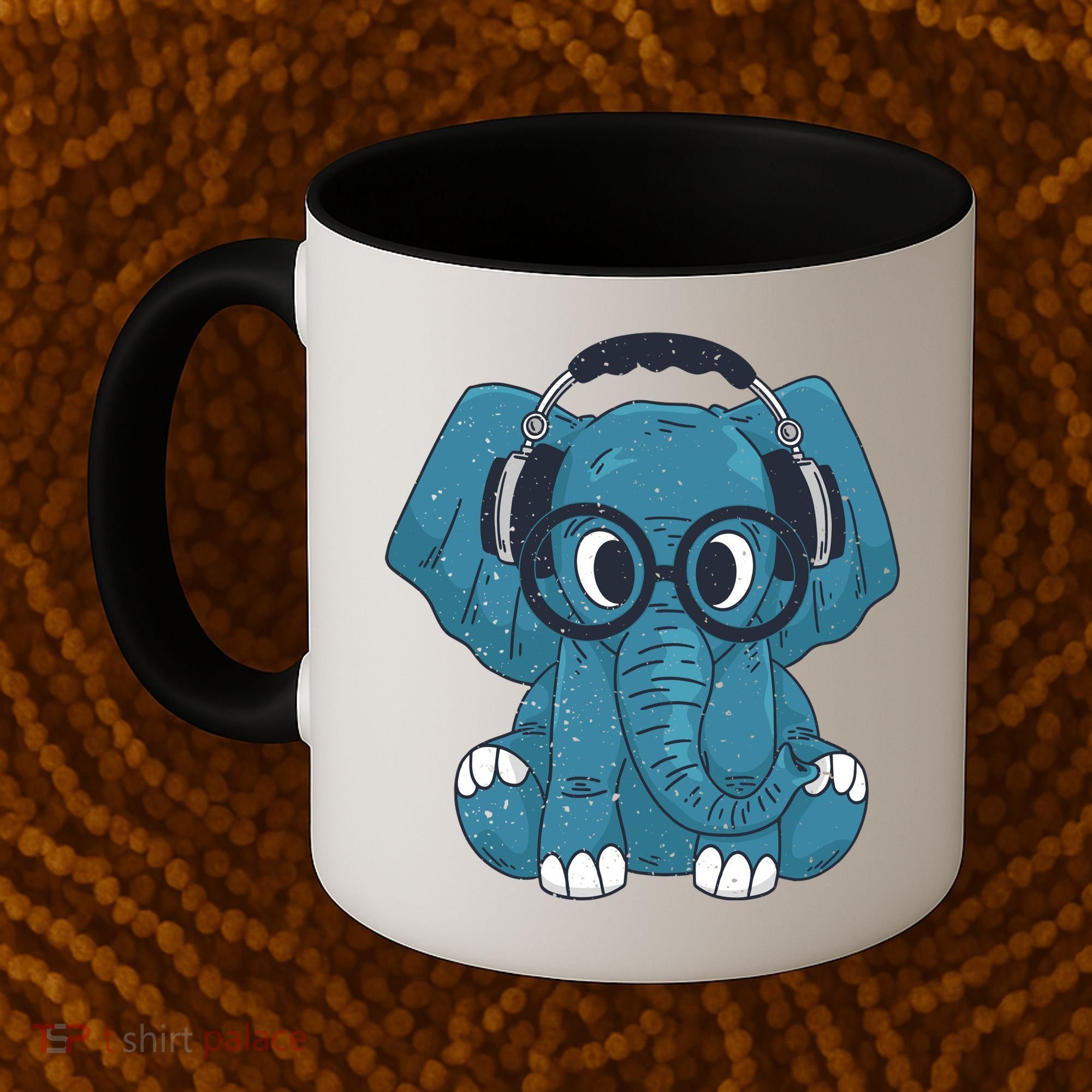 Elephant With Glasses  Coffee Mug