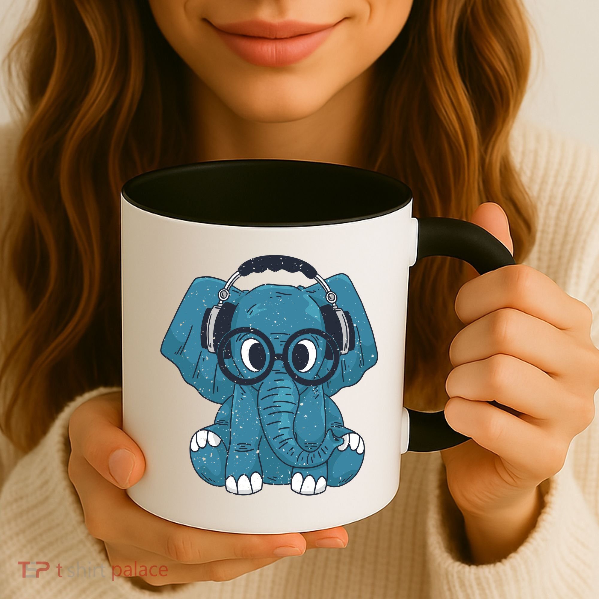 Elephant With Glasses  Coffee Mug