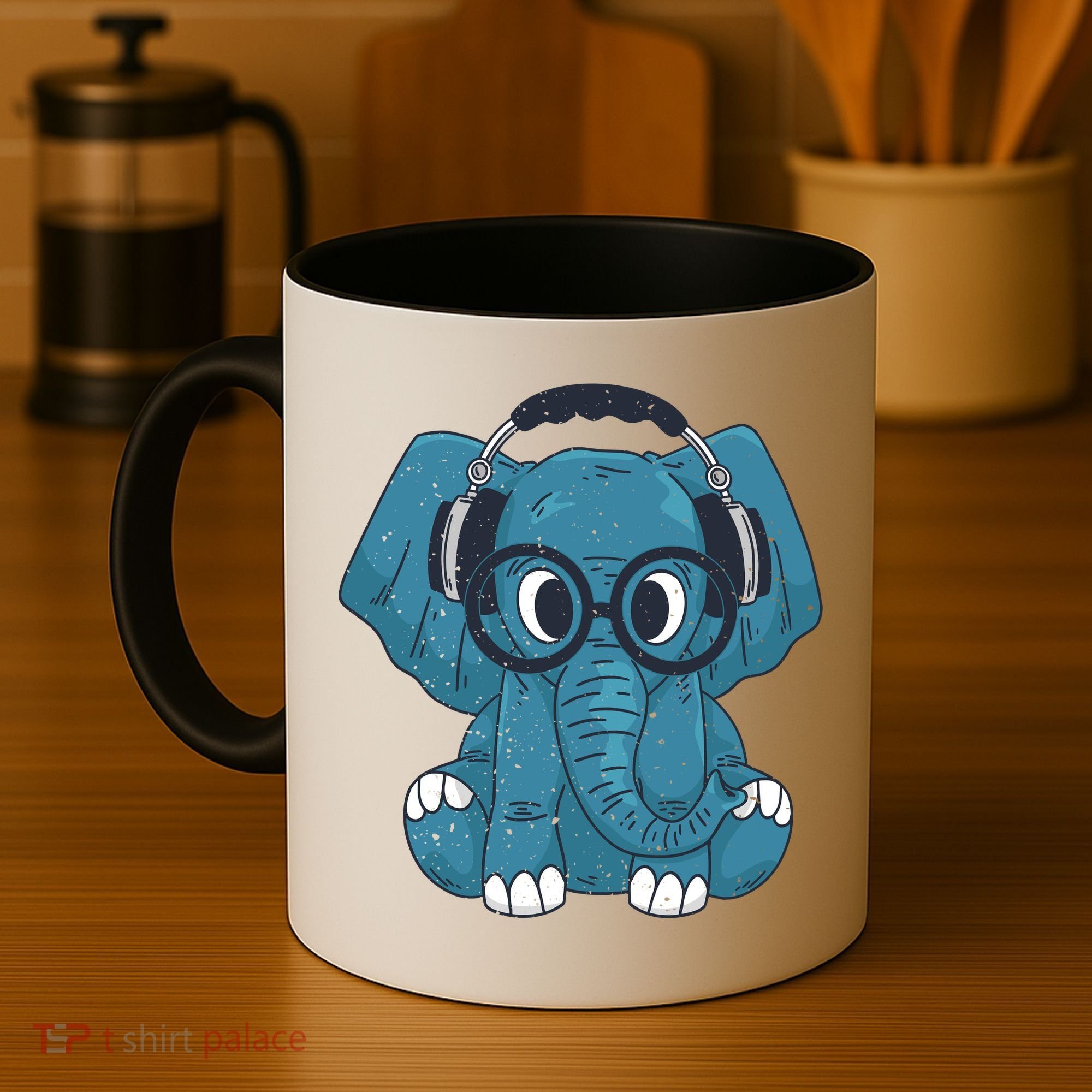 Elephant With Glasses  Coffee Mug