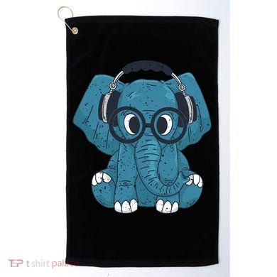 Elephant With Glasses  Golf Towel