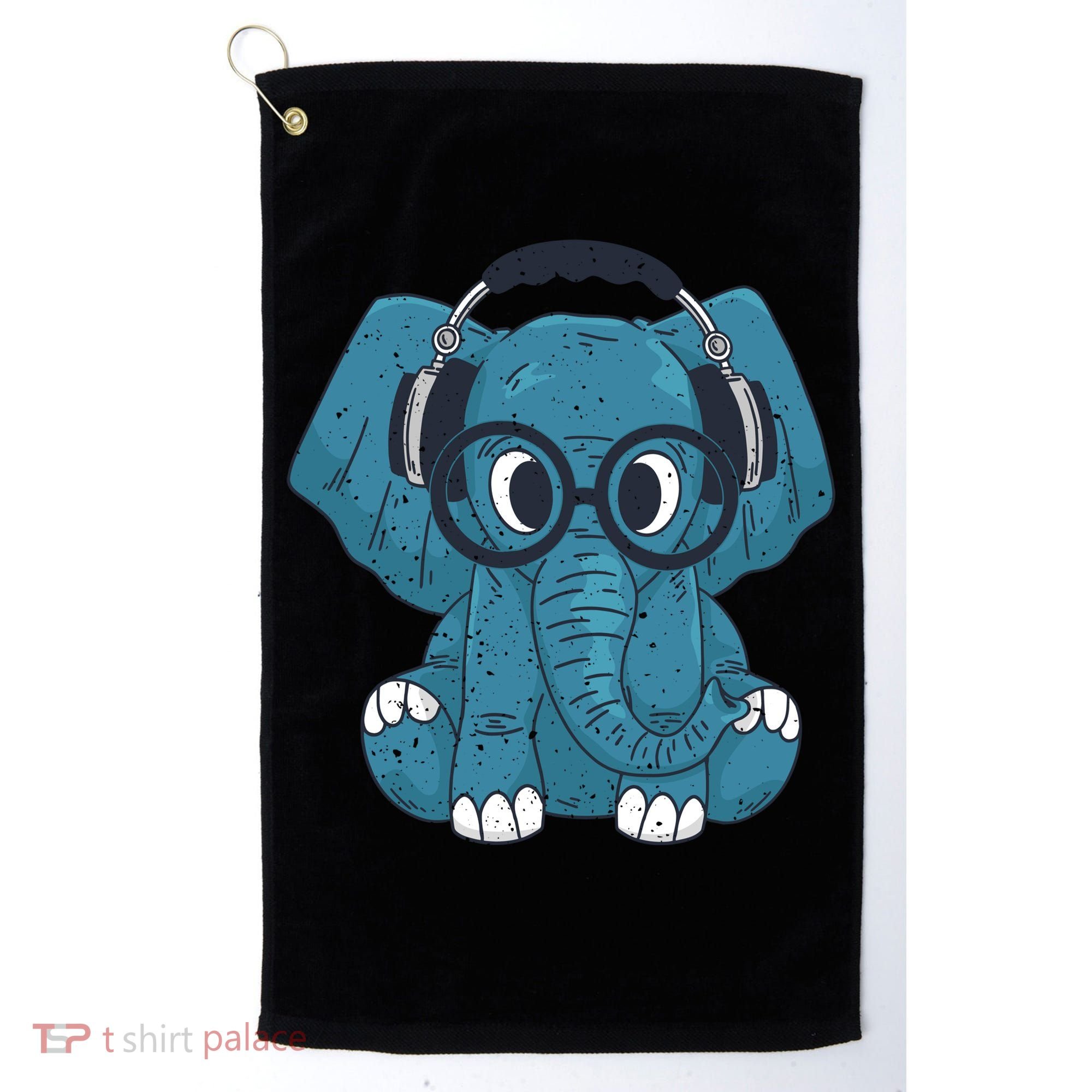 Elephant With Glasses  Golf Towel