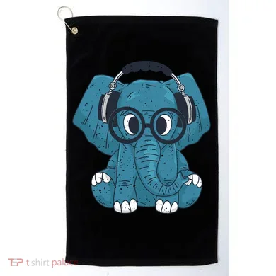 Elephant With Glasses  Golf Towel
