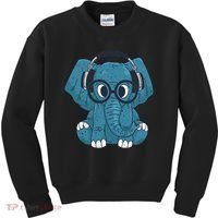 Elephant With Glasses  Kids Sweatshirt thumb 0