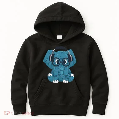 Elephant With Glasses Kids Hoodie