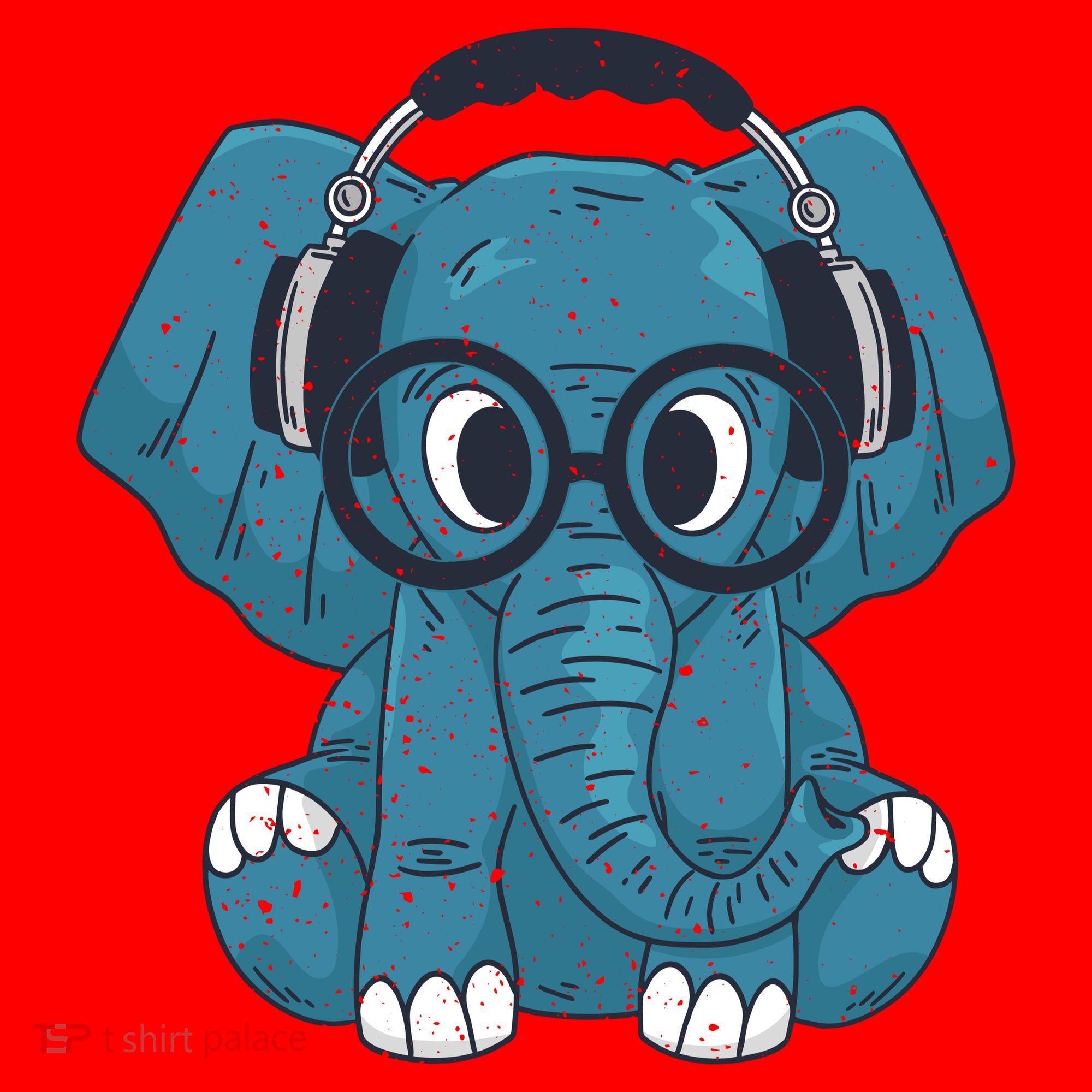 Elephant With Glasses  Santa Hat