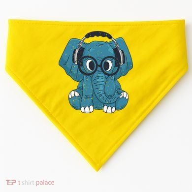 Elephant With Glasses  USA-Made Doggie Bandana