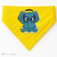 Elephant With Glasses  USA-Made Doggie Bandana thumb 0