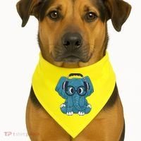 Elephant With Glasses  USA-Made Doggie Bandana thumb 1