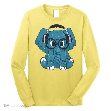 Elephant With Glasses Long Sleeve Shirt