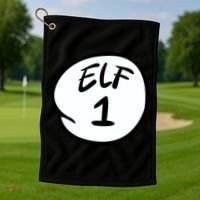 Elf 1 2 3 4 5 Custom Number Personalize Golf Towel thumb 1