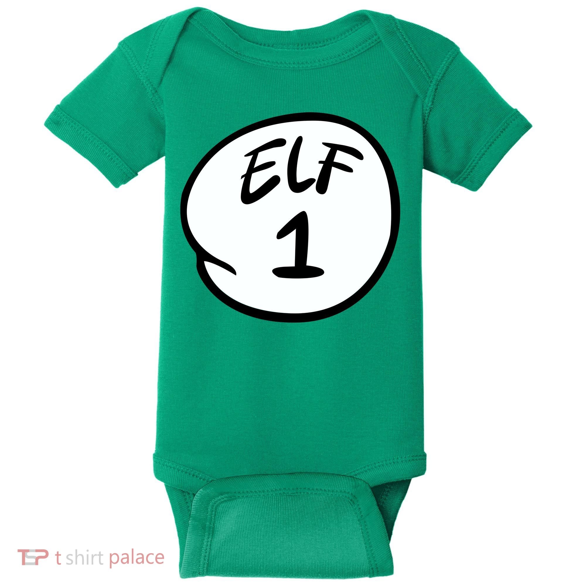 Elf 1 2 3 4 5 Custom Number Personalize Baby Bodysuit
