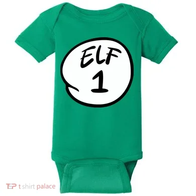 Elf 1 2 3 4 5 Custom Number Personalize Baby Bodysuit