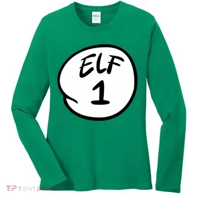 Elf 1 2 3 4 5 Custom Number Personalize Women's Long Sleeve Shirt