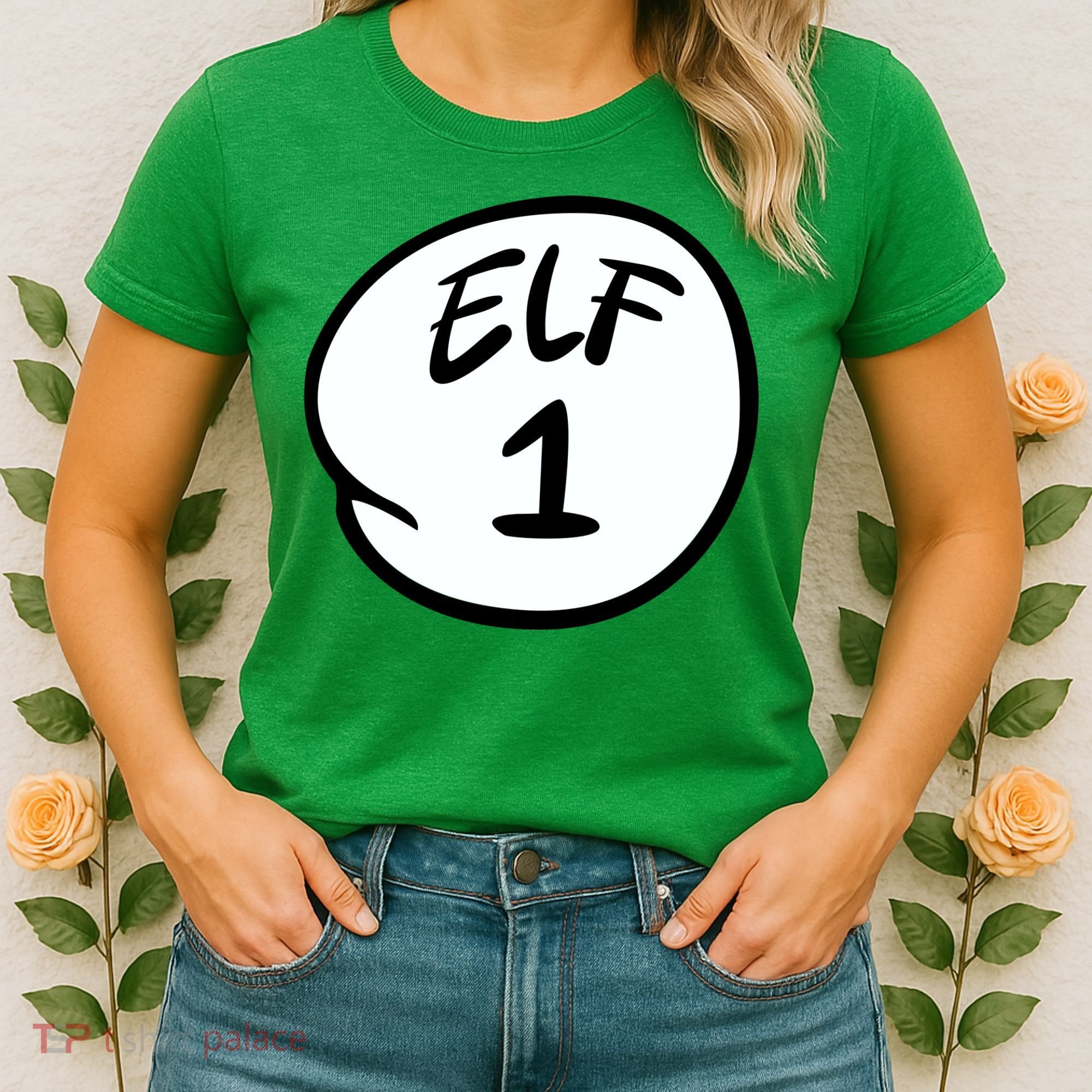 Elf 1 2 3 4 5 Custom Number Personalize Women's T-Shirt