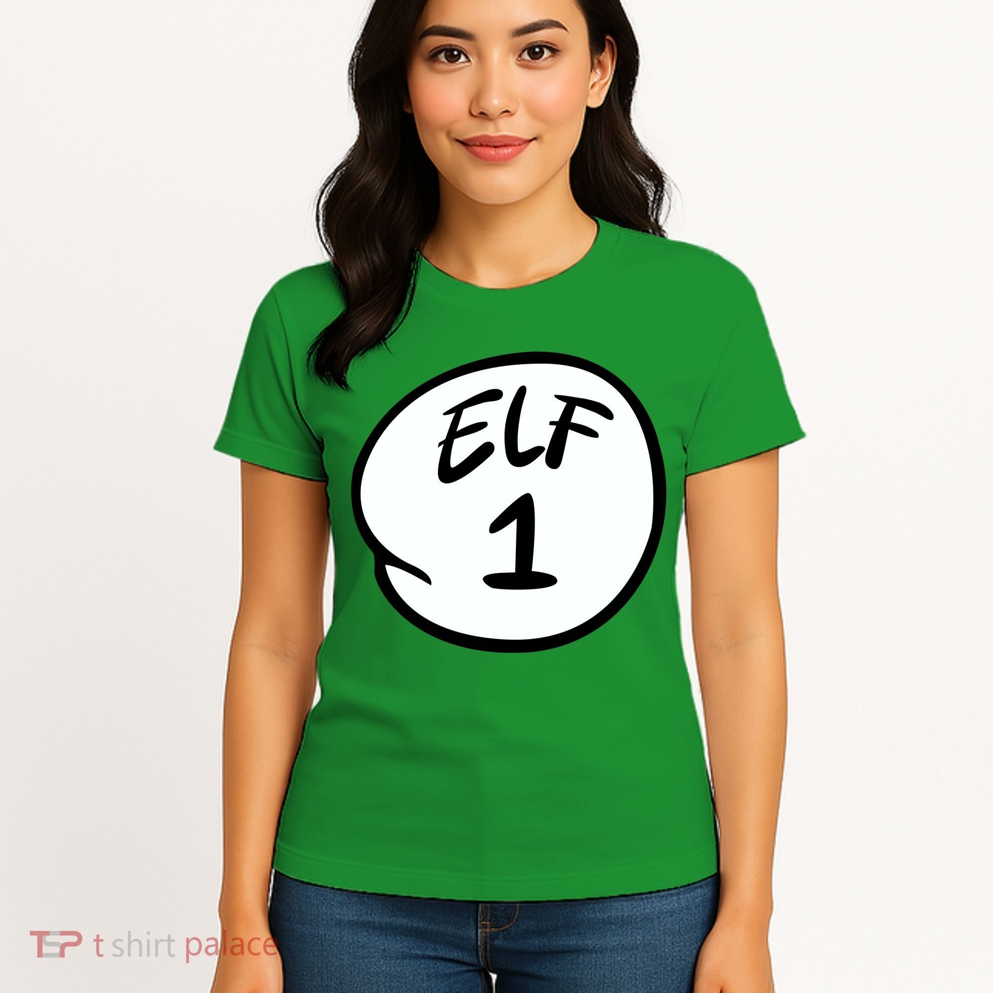 Elf 1 2 3 4 5 Custom Number Personalize Women's T-Shirt