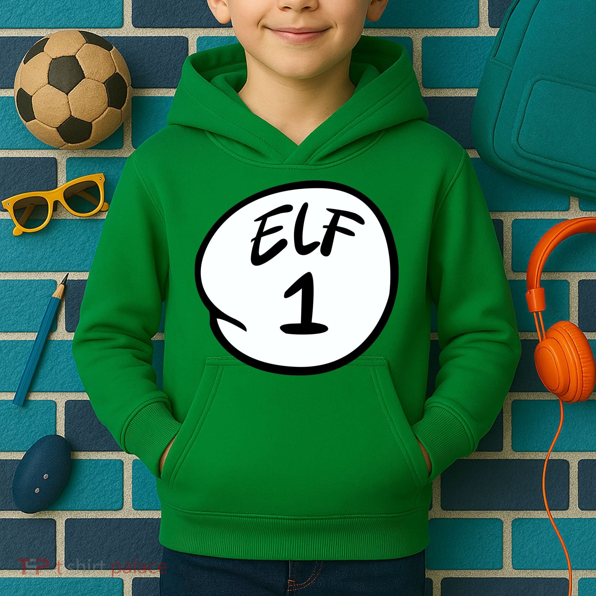 Elf 1 2 3 4 5 Custom Number Personalize Kids Hoodie