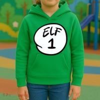 Elf 1 2 3 4 5 Custom Number Personalize Kids Hoodie thumb 3