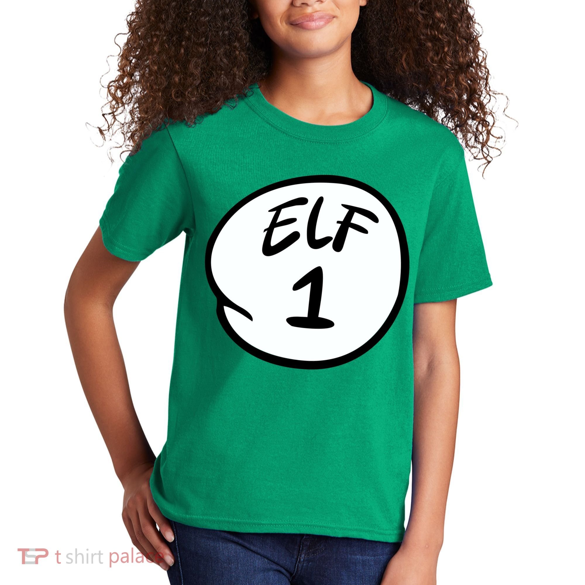 Elf 1 2 3 4 5 Custom Number Personalize Kids T-Shirt