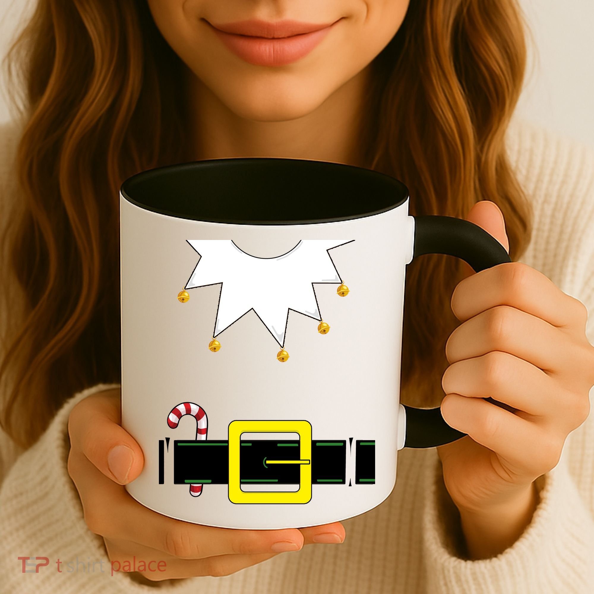 Elf Costume With Candy Cane Coffee Mug