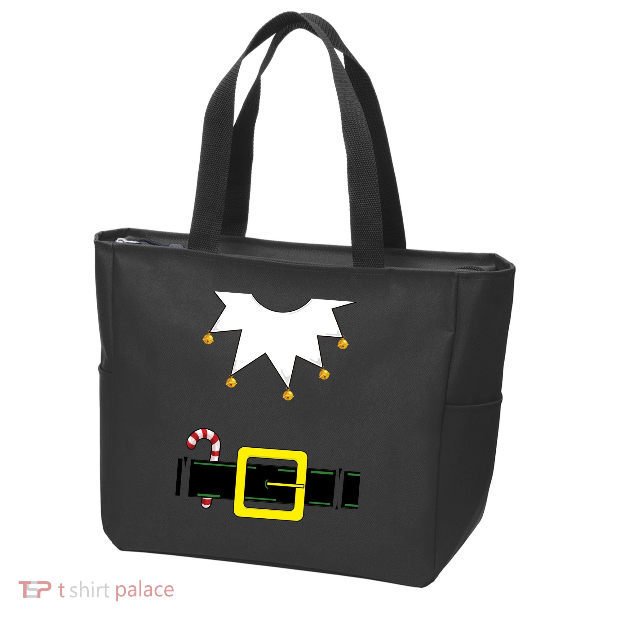 Elf Costume With Candy Cane Tote Bag