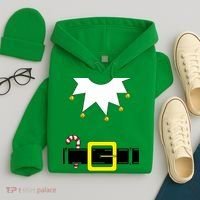 Elf Costume With Candy Cane Hoodie thumb 4