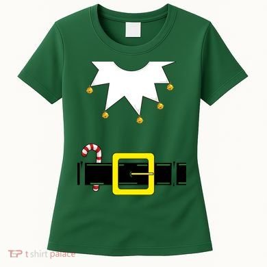 Elf Costume With Candy Cane Women's T-Shirt