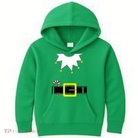 Elf Costume With Candy Cane Kids Hoodie thumb 0