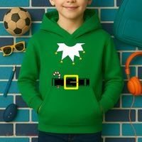 Elf Costume With Candy Cane Kids Hoodie thumb 2