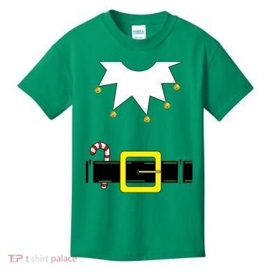 Elf Costume With Candy Cane Kids T-Shirt