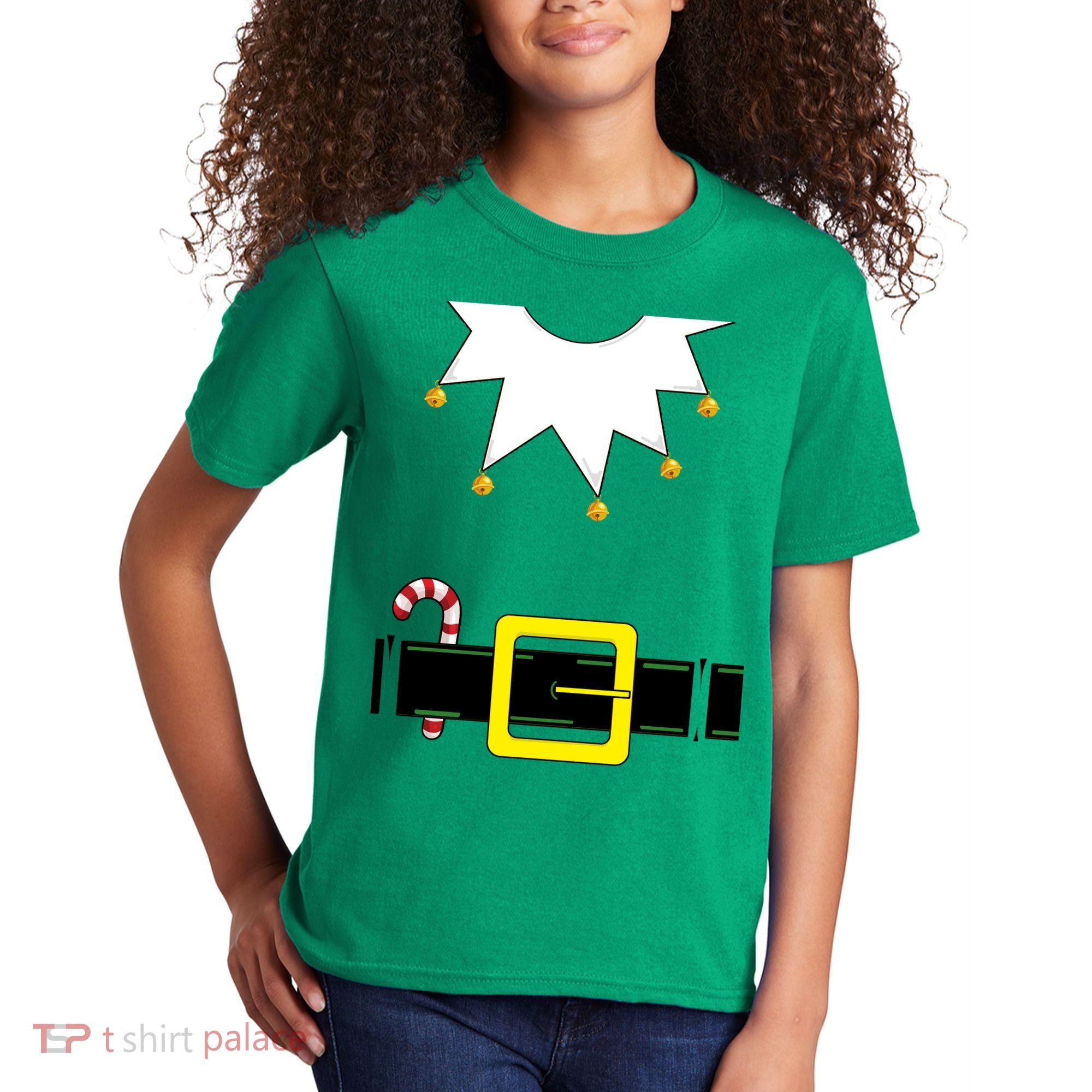 Elf Costume With Candy Cane Kids T-Shirt
