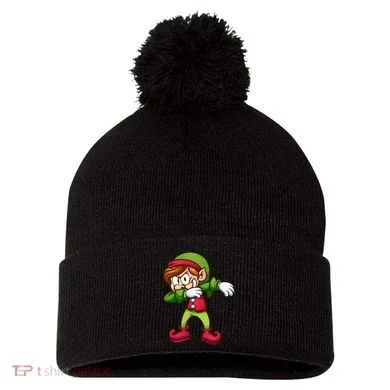 Elf Dabbing Pom Pom 12in Knit Beanie