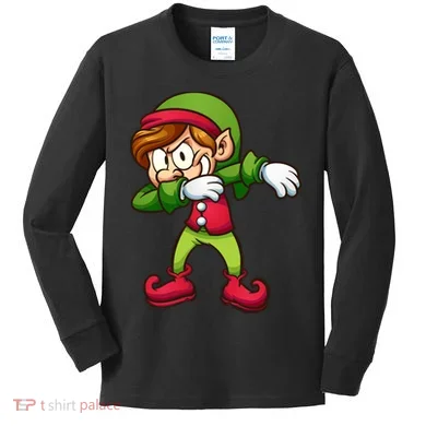 Elf Dabbing Kids Long Sleeve Shirt