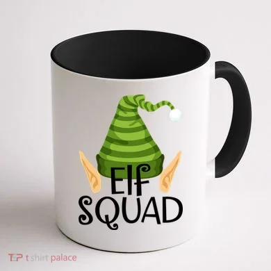 Elf Squad Christmas Coffee Mug back