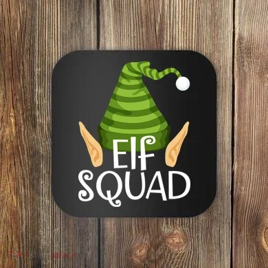 Elf Squad Christmas Coaster