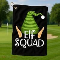 Elf Squad Christmas Golf Towel thumb 1