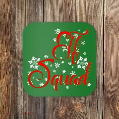 Elf Squad Funny Christmas Elf Coaster
