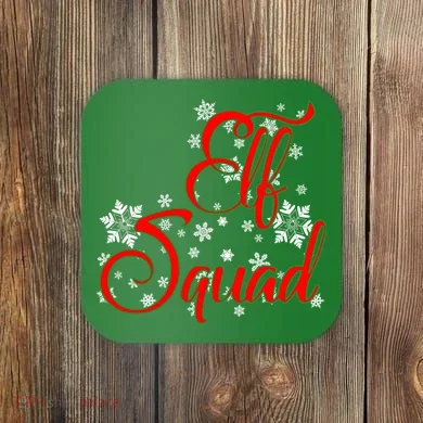 Elf Squad Funny Christmas Elf Coaster
