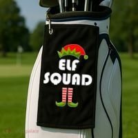 Elf Squad Funny Christmas Elves Golf Towel thumb 2