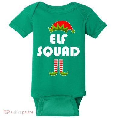 Elf Squad Funny Christmas Elves Baby Bodysuit