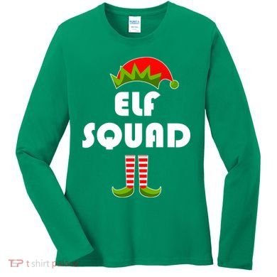 Elf Squad Funny Christmas Elves Women's Long Sleeve Shirt