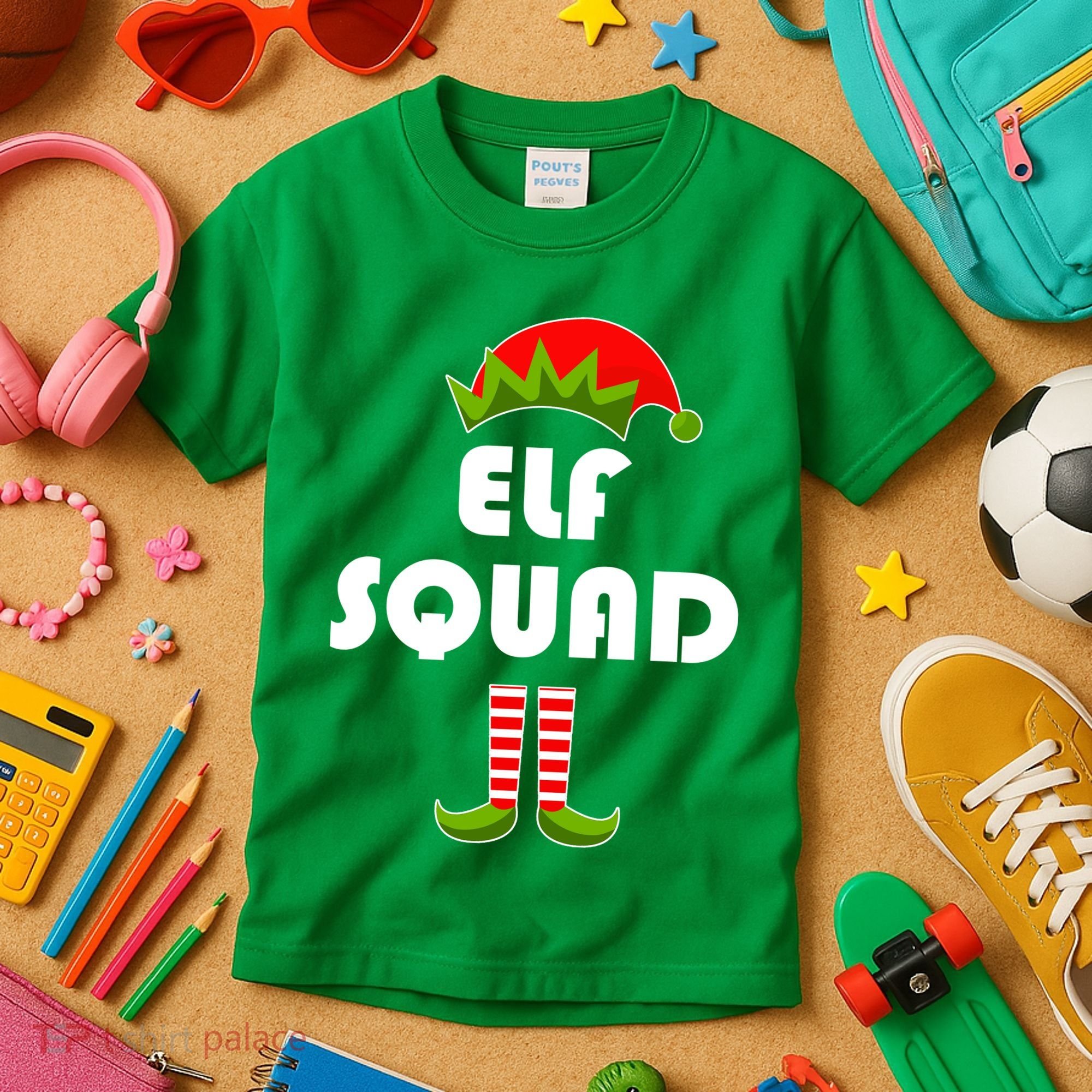 Elf Squad Funny Christmas Elves Kids T-Shirt