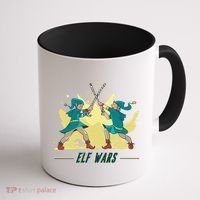Elf Wars Funny Christmas Coffee Mug thumb 1