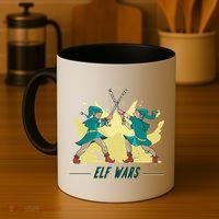 Elf Wars Funny Christmas Coffee Mug thumb 4